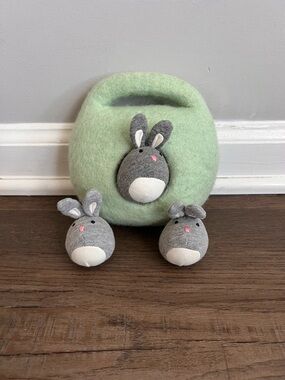 Lovevery Bunnies in a Felt Burrow